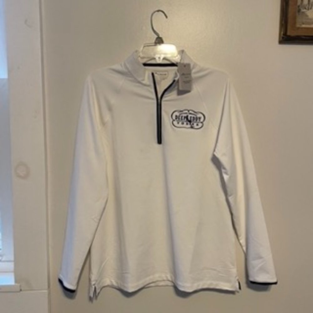 NWT Deep Eddy Vodka White Athletic Quarter Zip Jacket/Pullover (Women's Large)